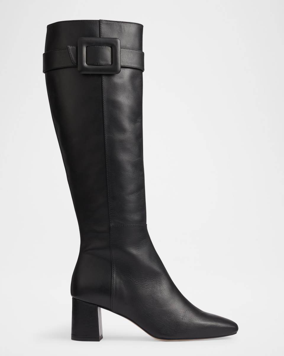 Carlotta Covered-Buckle Knee Boots